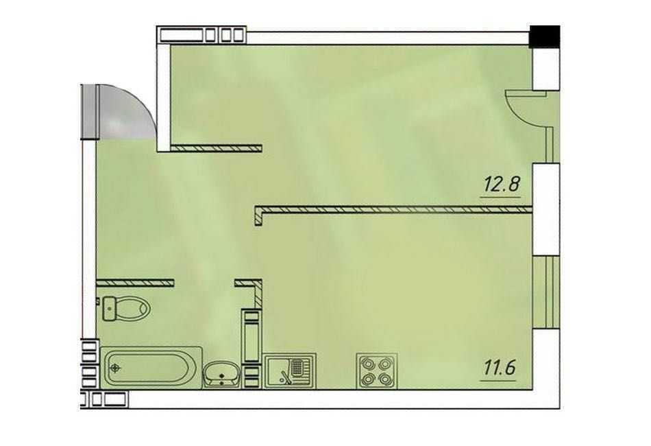 Продажа 1-комнатной квартиры 33.1 м², Инглези ул., 2в