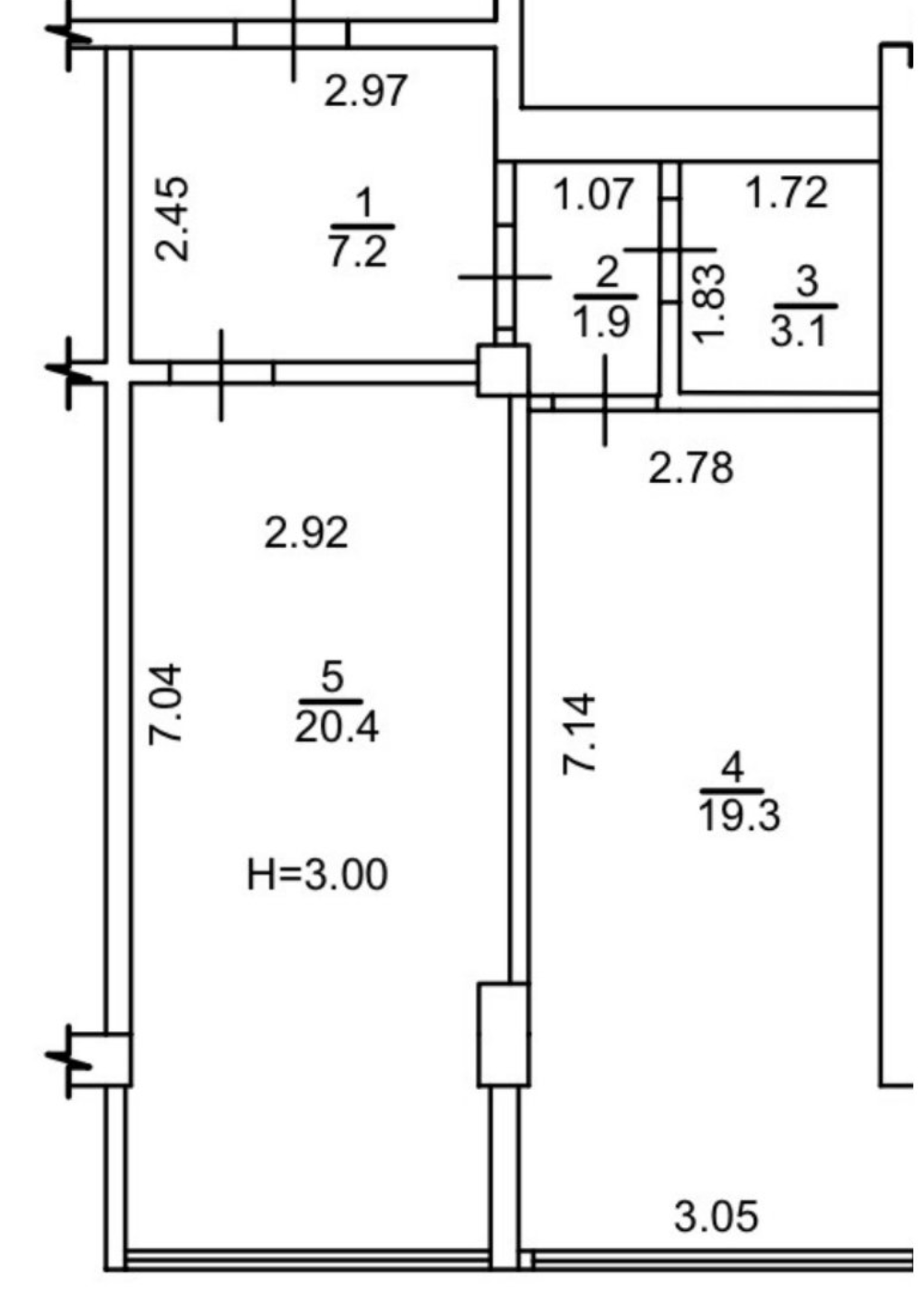 Продаж 1-кімнатної квартири 52 м²