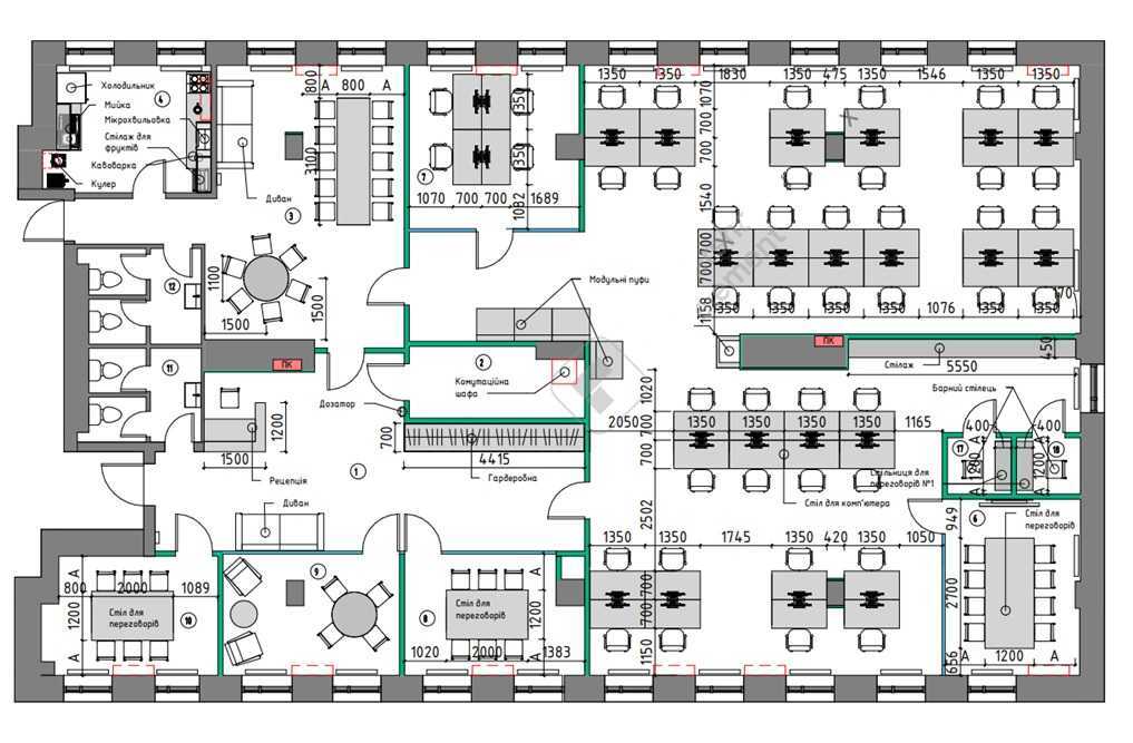 Аренда офиса 351 м², Борщаговская ул.