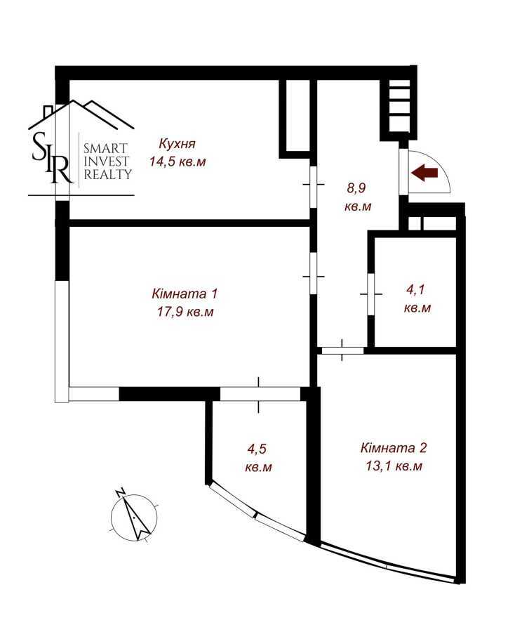 Продаж 2-кімнатної квартири 63 м², Зарічна вул., 1в