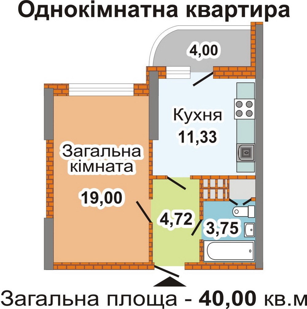 Продажа 1-комнатной квартиры 40.2 м², Валерия Лобановского просп., 150А