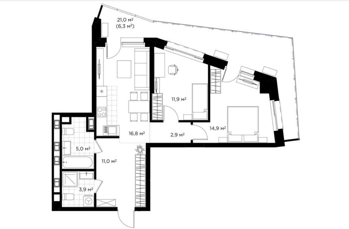 Продаж 2-кімнатної квартири 72.7 м², Євгена Коновальця вул., 19