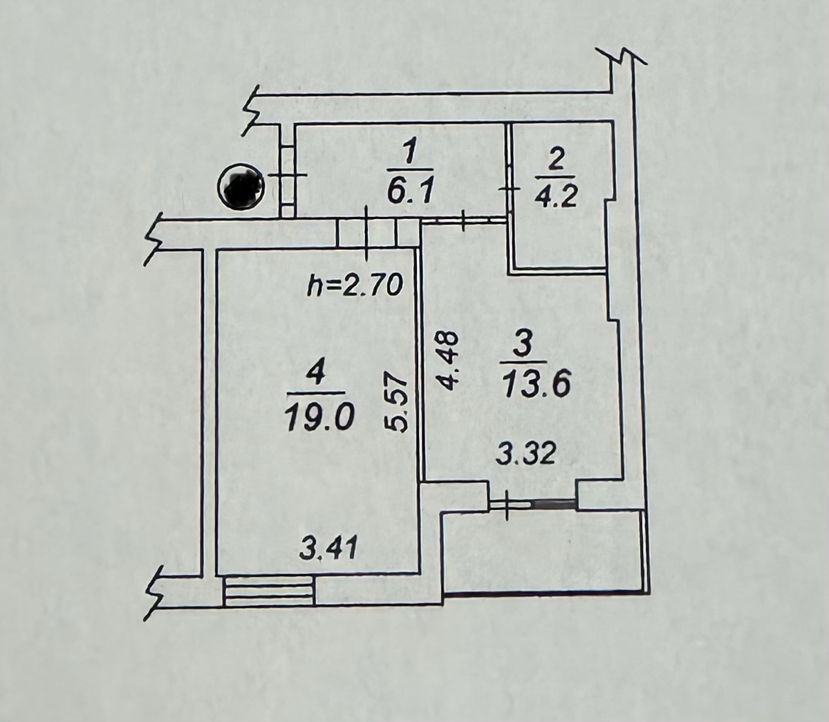 Продаж 1-кімнатної квартири 45 м²