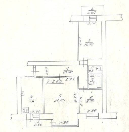 Продаж 3-кімнатної квартири 69.5 м², Харківська вул.