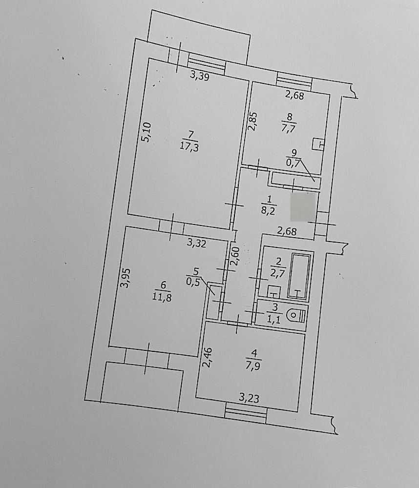 Продаж 3-кімнатної квартири 60 м², Глебова вул., 1