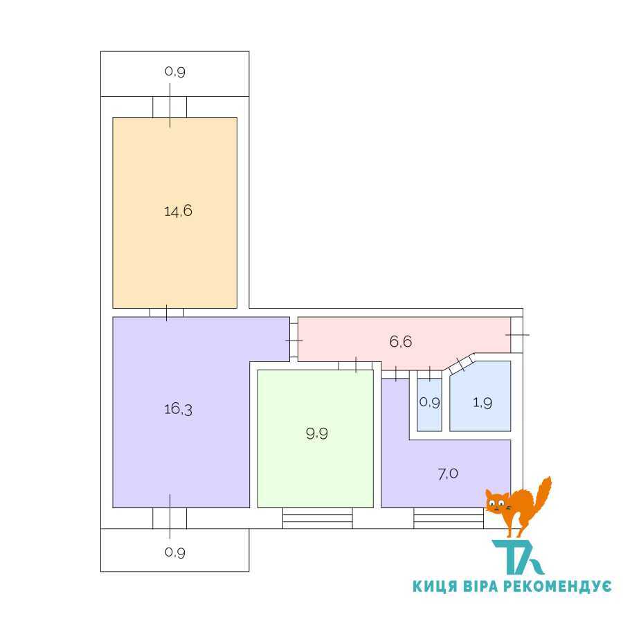 Продаж 3-кімнатної квартири 59 м², Павла Тичини просп., 21