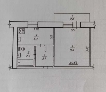 Продаж 1-кімнатної квартири 26 м², Генерала Чібісова вул.