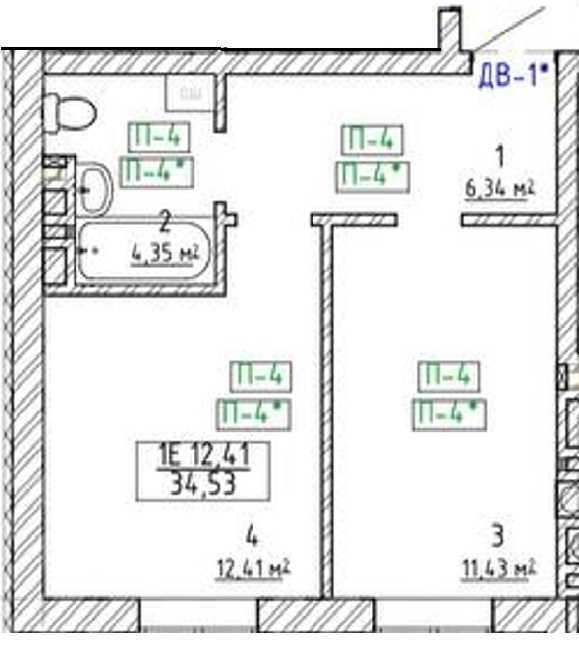 Продаж 1-кімнатної квартири 34.5 м², Дружби вул., 44