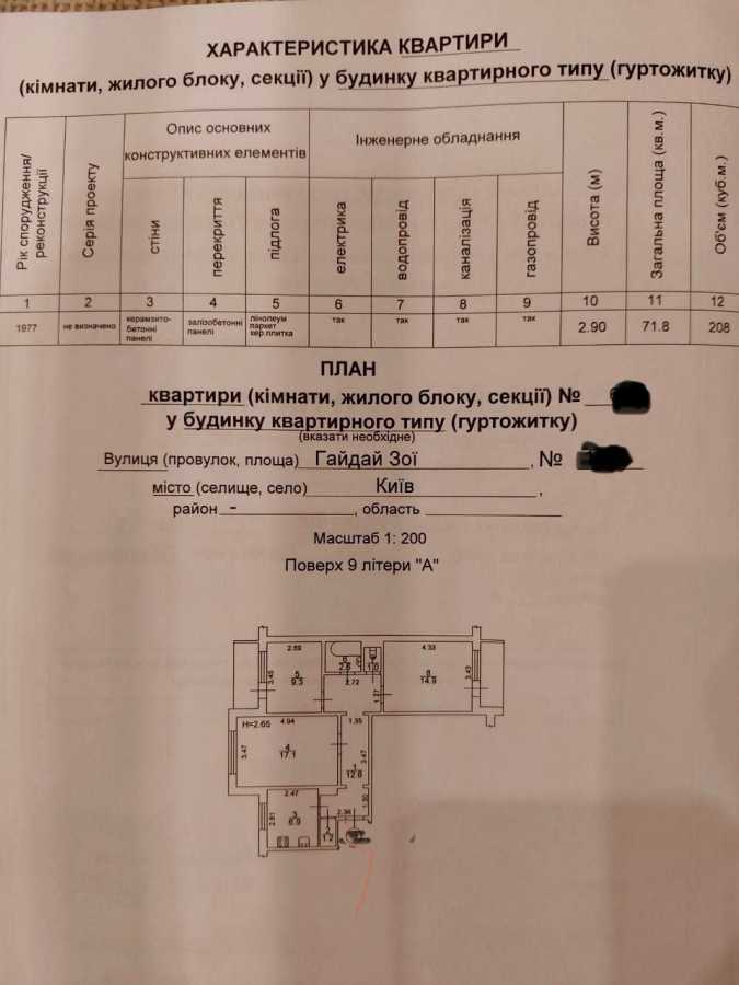 Продажа 3-комнатной квартиры 72 м², Зои Гайдай ул., 10