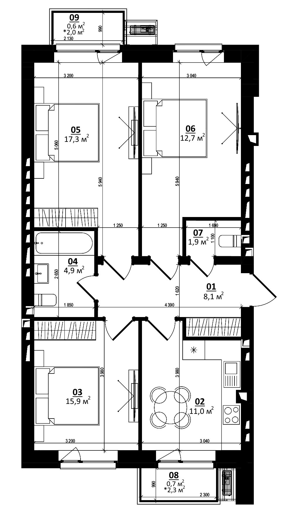 Продажа 3-комнатной квартиры 73 м², Михаила Величко ул.