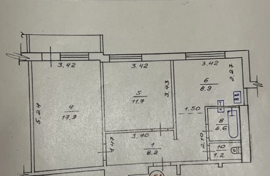 Продажа 2-комнатной квартиры 51 м²