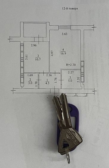 Продажа 1-комнатной квартиры 43 м²