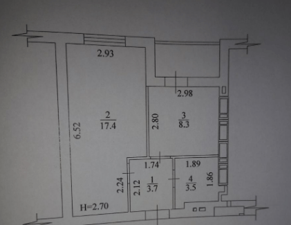 Продажа 1-комнатной квартиры 36 м²