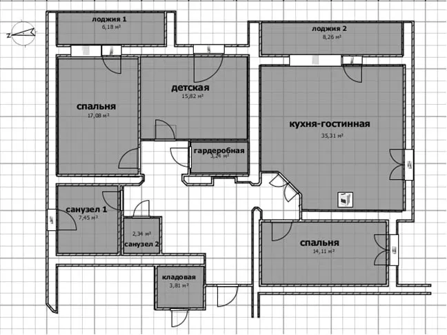 Продажа 3-комнатной квартиры 123 м²