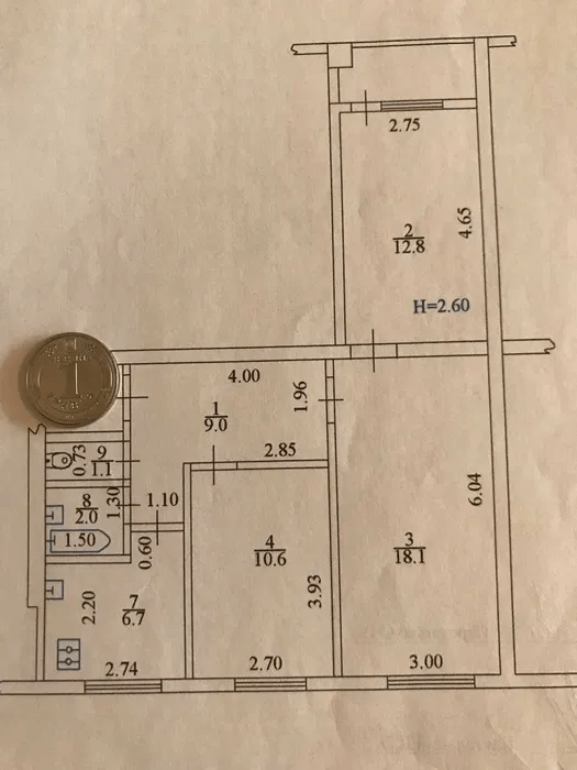 Продажа 3-комнатной квартиры 62 м²