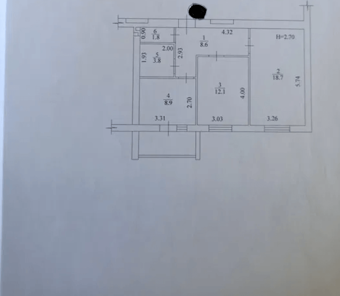 Продаж 2-кімнатної квартири 56 м²