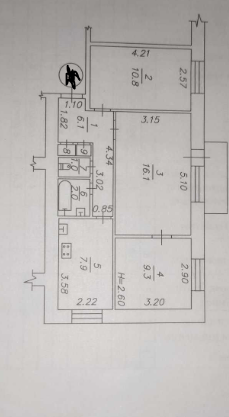 Продаж 3-кімнатної квартири 56 м²