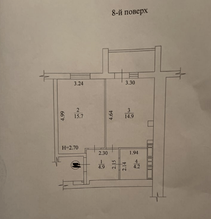 Продаж 1-кімнатної квартири 41 м²