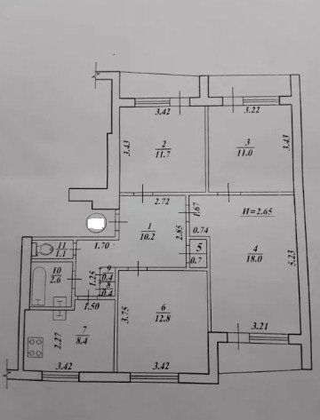 Аренда 4-комнатной квартиры 82 м²