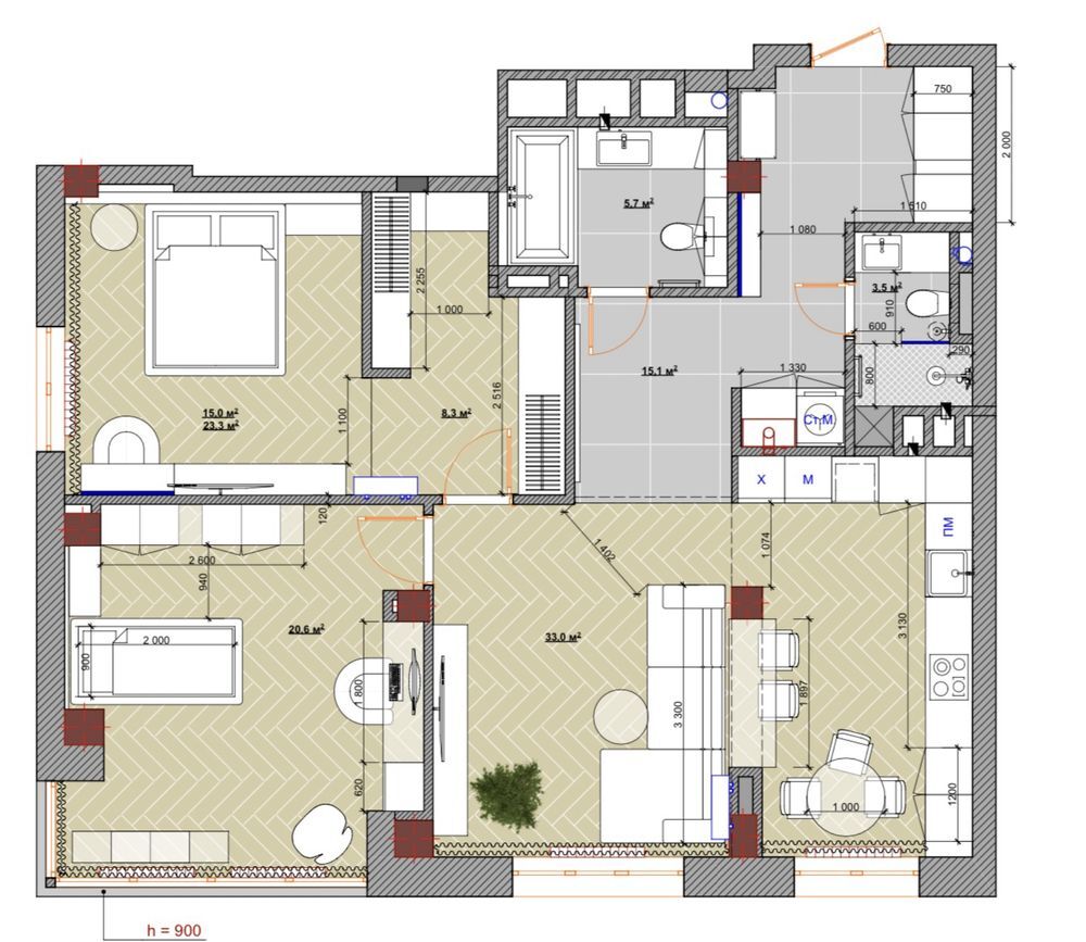 Продажа 3-комнатной квартиры 93 м²