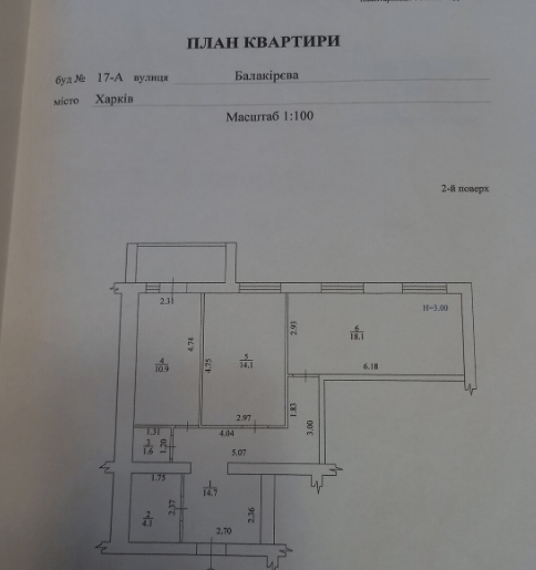 Продаж 3-кімнатної квартири 65 м²