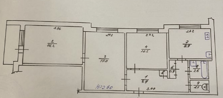 Продаж 3-кімнатної квартири 67 м²