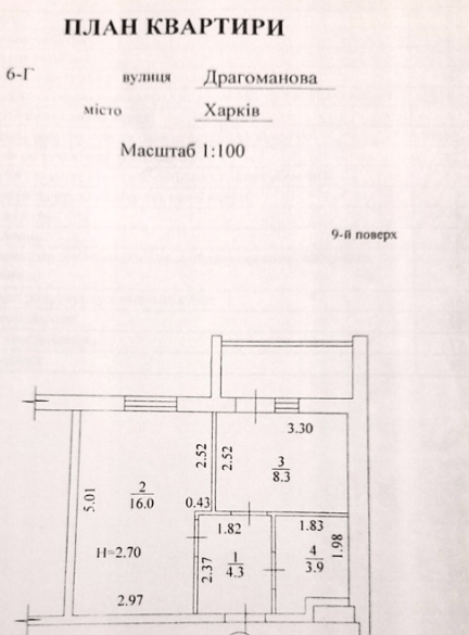 Продаж 1-кімнатної квартири 36 м²