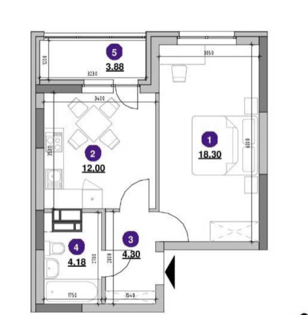 Продажа 1-комнатной квартиры 42.6 м², Воздухофлотский просп., 56б