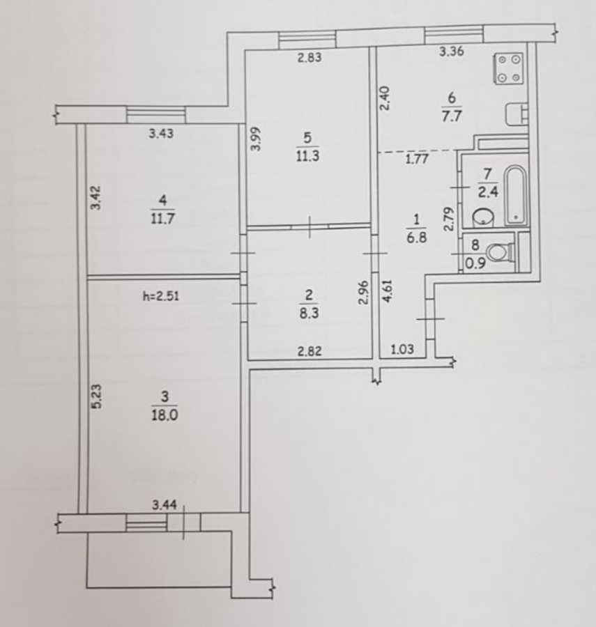 Продаж 3-кімнатної квартири 70.6 м², Оболонський просп., 34