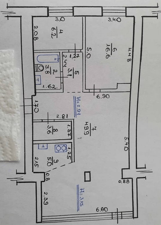 Продажа 2-комнатной квартиры 89 м²