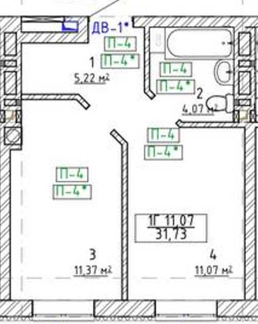 Продаж 1-кімнатної квартири 31.7 м², Дружби вул., 44