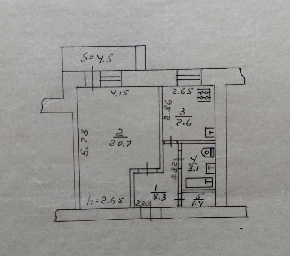 Продаж 1-кімнатної квартири 42.6 м², Ковпака вул.