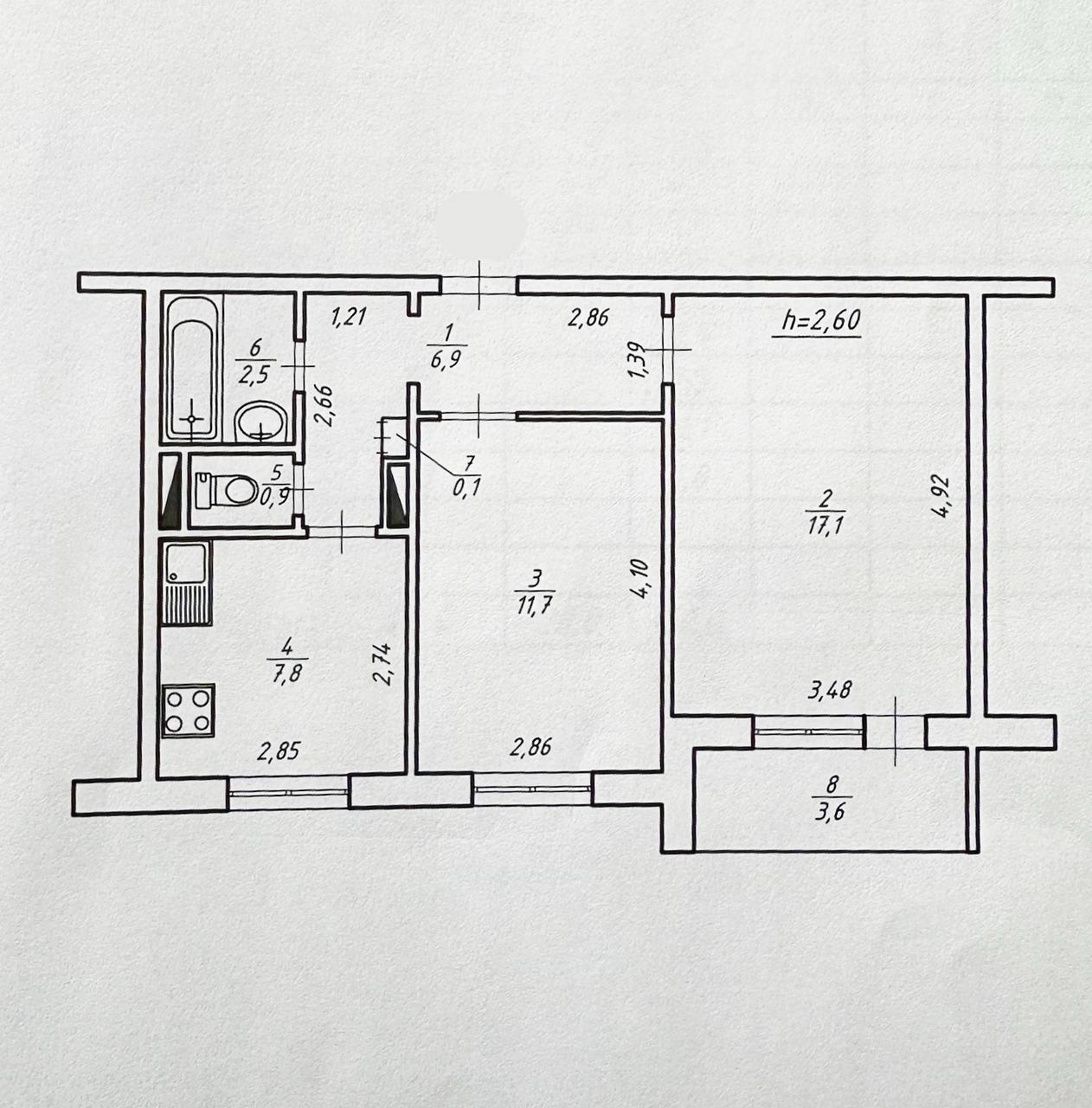 Продаж 2-кімнатної квартири 50.5 м², Харківська вул.