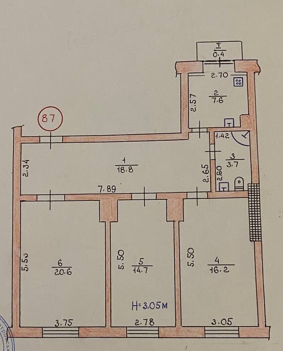 Продажа 3-комнатной квартиры 82 м², Сичеславская ул., 25