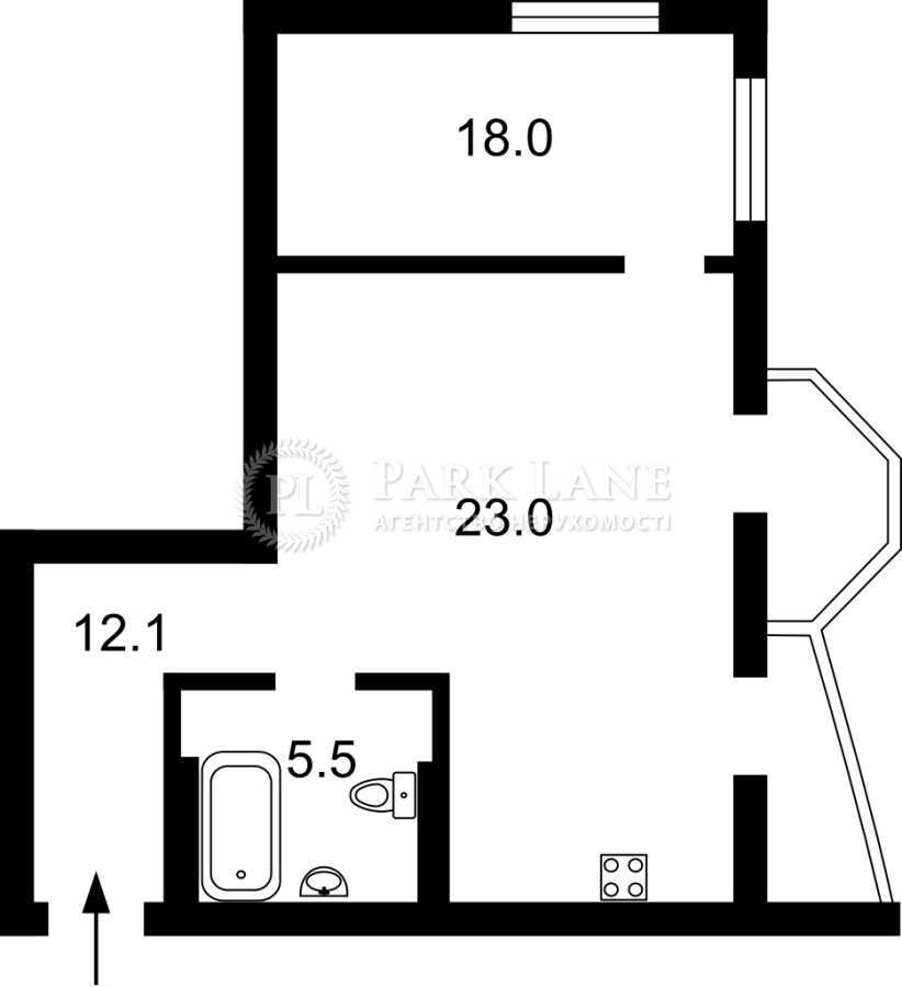 Продаж 1-кімнатної квартири 55 м², Олевська вул., 9