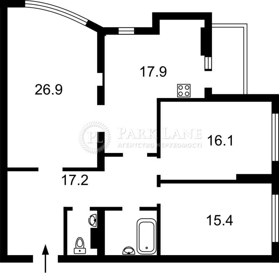 Аренда 3-комнатной квартиры 102 м², Валерия Лобановского просп., 150