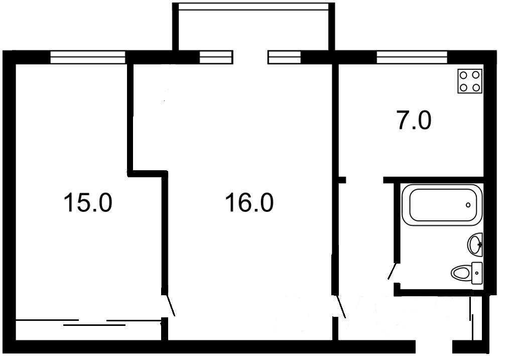 Продажа 2-комнатной квартиры 44 м², Уманская ул., 35