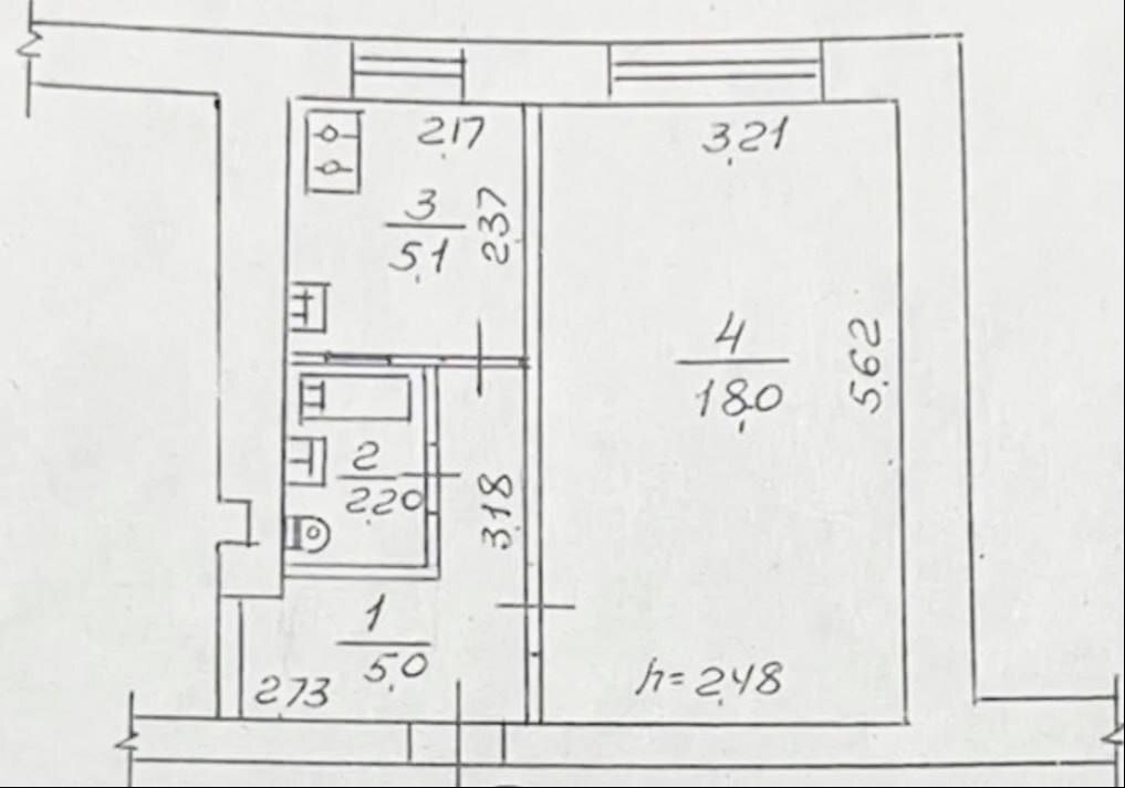 Продаж 1-кімнатної квартири 30 м², Праці вул.