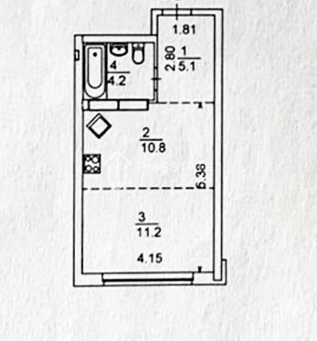 Продаж 1-кімнатної квартири 31 м², Вуликова вул., Камянська, 130