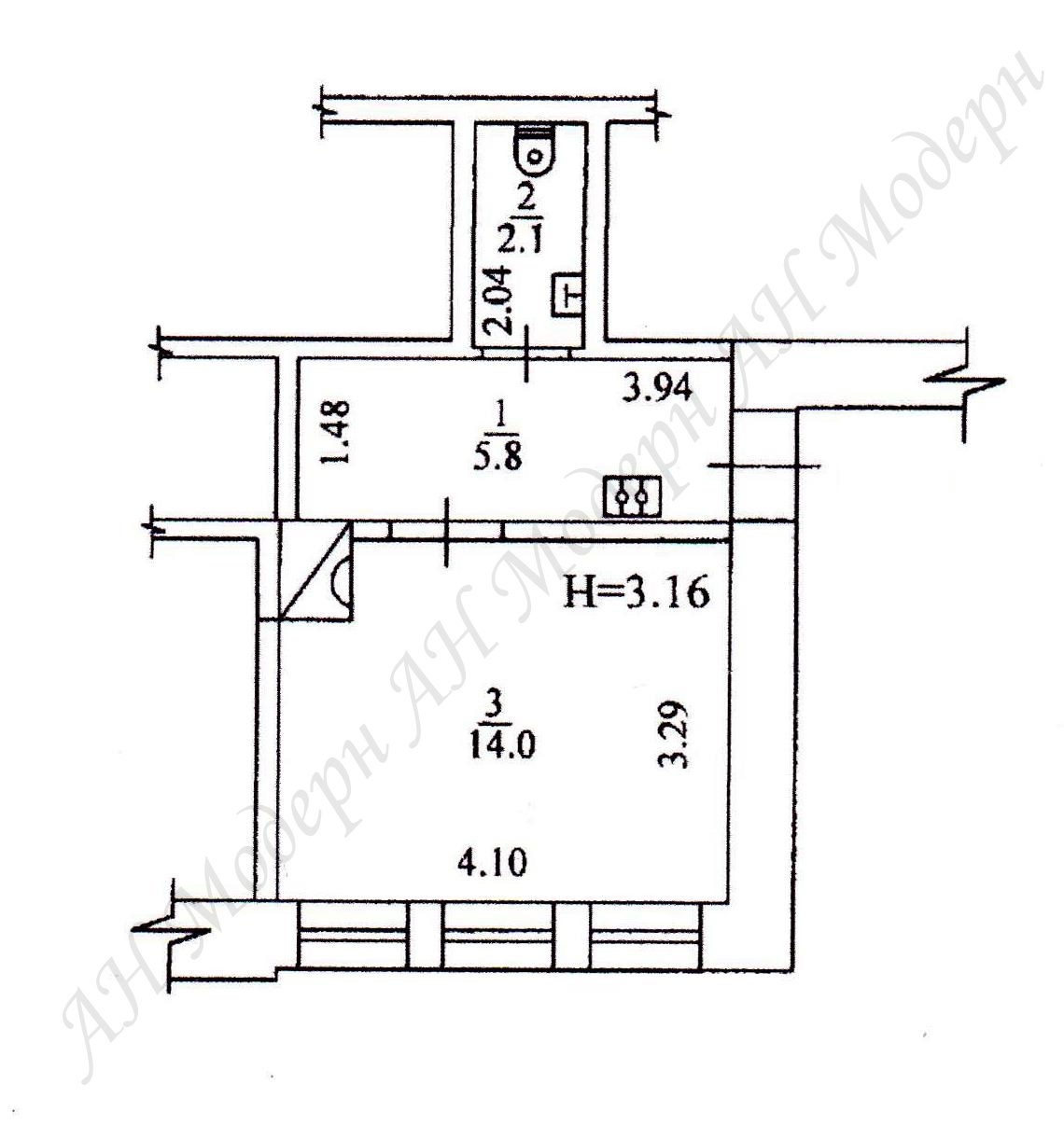 Продаж 1-кімнатної квартири 22 м², Черепанових вул.