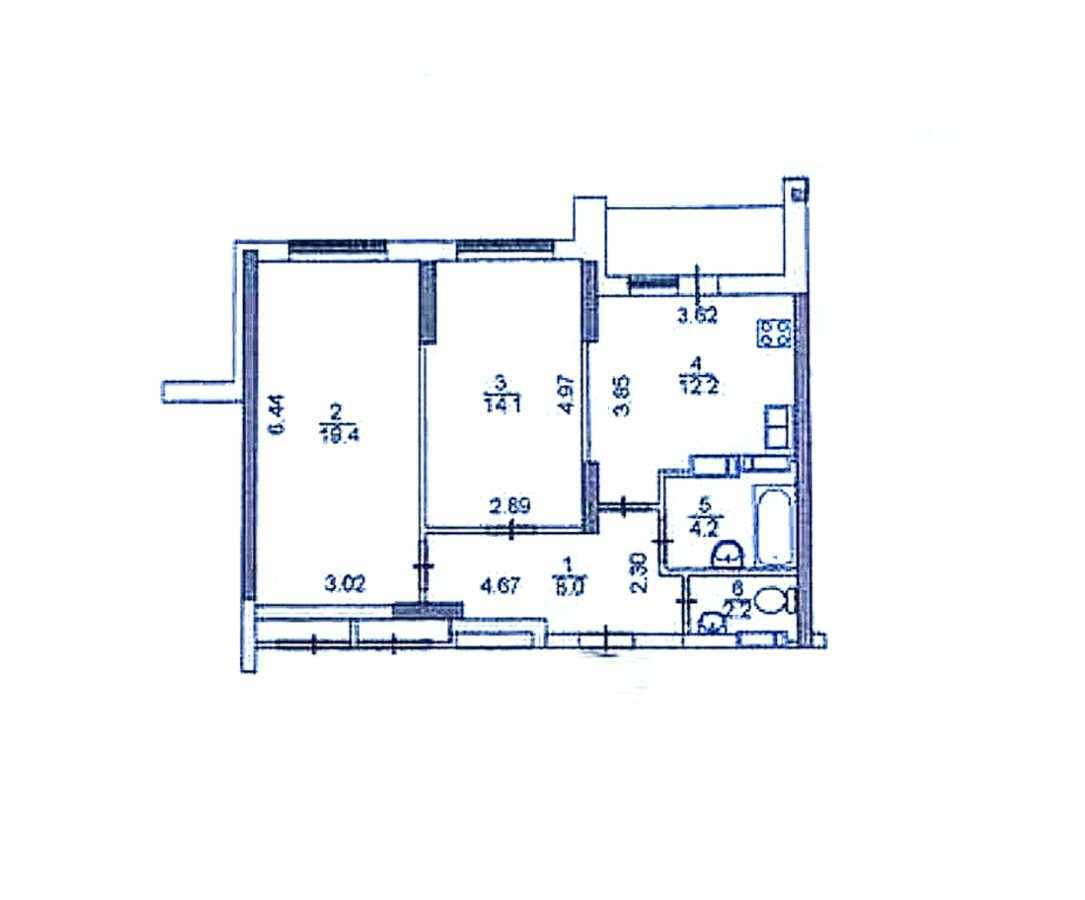 Продаж 2-кімнатної квартири 62.1 м², Каховська вул., 62А