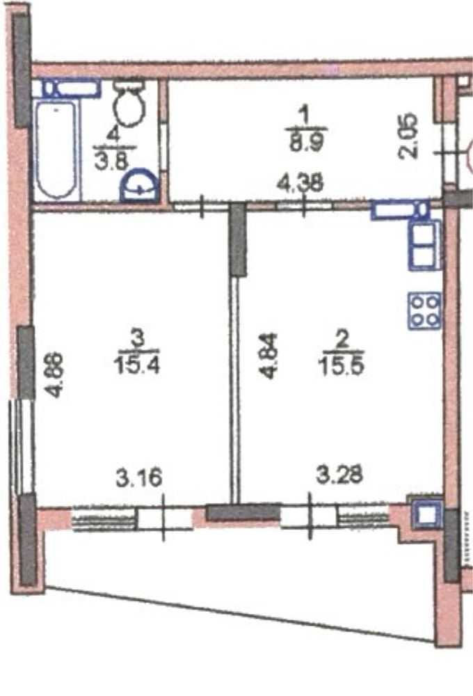 Продаж 1-кімнатної квартири 48.2 м², Редьчинська вул., 3