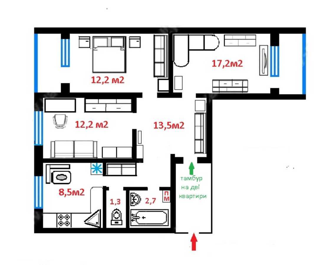 Продаж 3-кімнатної квартири 74 м², Володимира Маяковського просп., 16/12