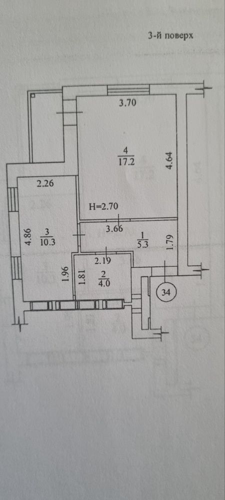 Продажа 1-комнатной квартиры 39 м²