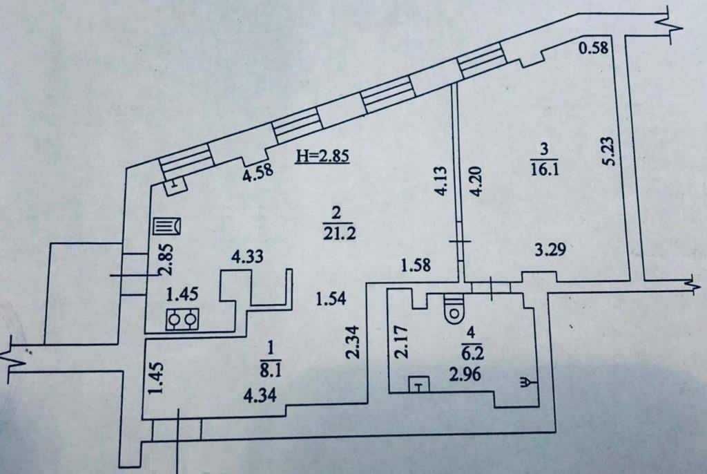 Продаж 2-кімнатної квартири 53 м²