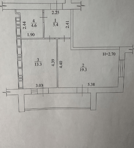 Продажа 1-комнатной квартиры 46 м²