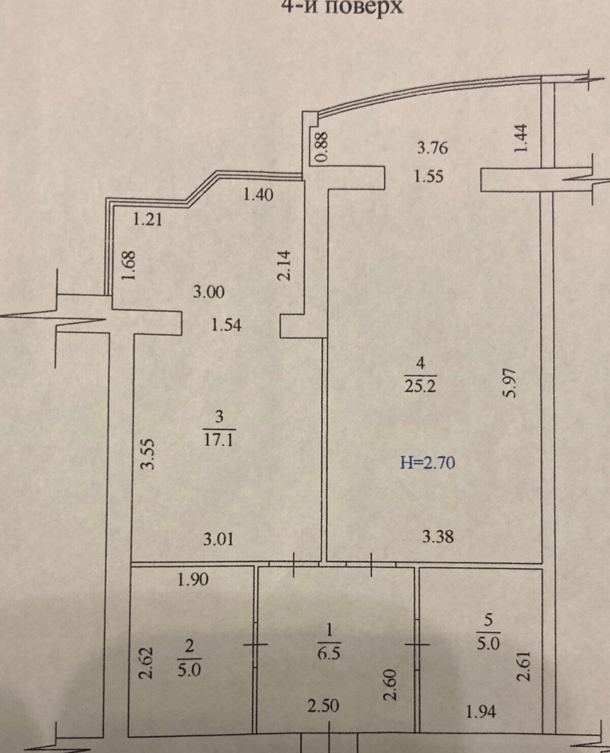 Продажа 1-комнатной квартиры 58 м²