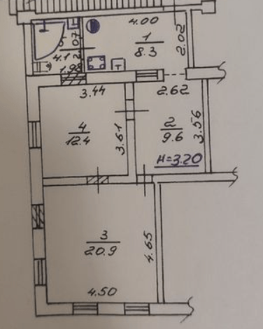 Продаж 2-кімнатної квартири 55 м²