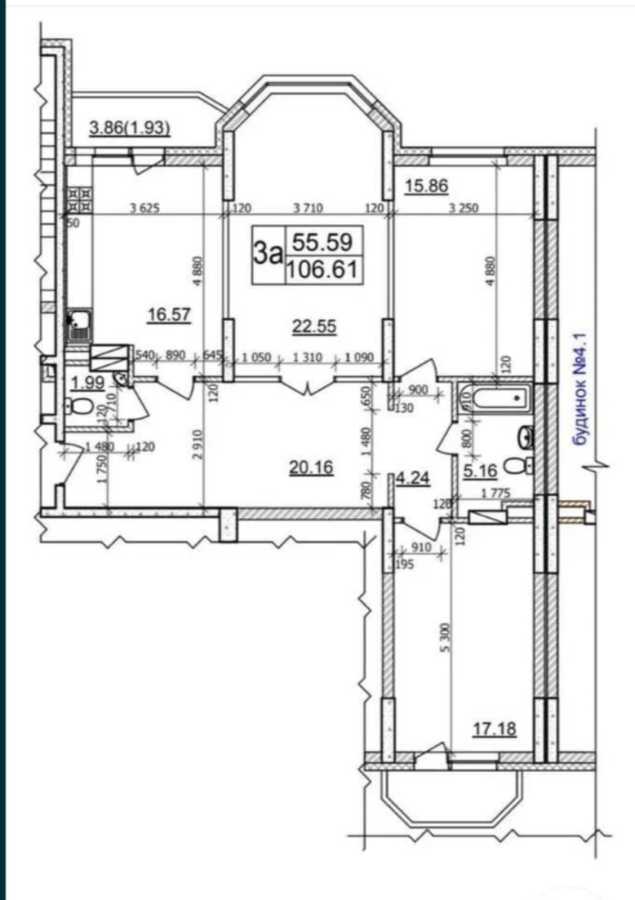 Продаж 3-кімнатної квартири 107 м², Пономарьова вул., 26 К4