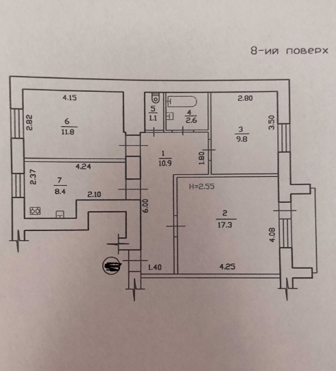 Продаж 3-кімнатної квартири 63 м²